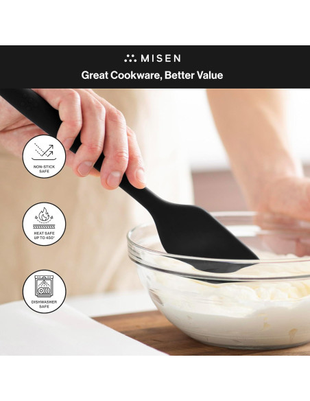 Espátula de Silicona Misen Grande Antiadherente - Apta para Lavavajillas