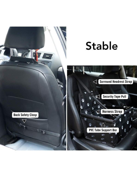 Asiento Elevador para Perros Petbobi Negro con Huellas 40x34x25cm Asiento Elevador para Perros Petbobi Negro con Huellas 40x34x25cm