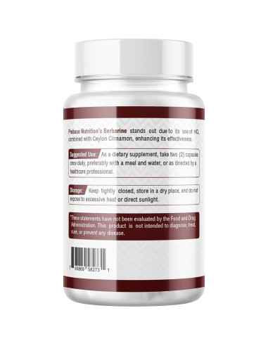 Suplemento de Berberina Probase Nutrition 1200mg - 120 Cápsulas Veganas
