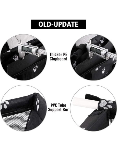 Asiento Elevador para Perros Petbobi Negro con Huellas 40x34x25cm Asiento Elevador para Perros Petbobi Negro con Huellas 40x34x25cm