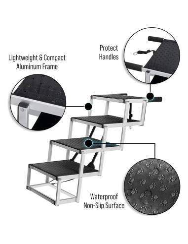 Escalera Plegable para Mascotas KOLBELL - Aluminio Antideslizante 68kg