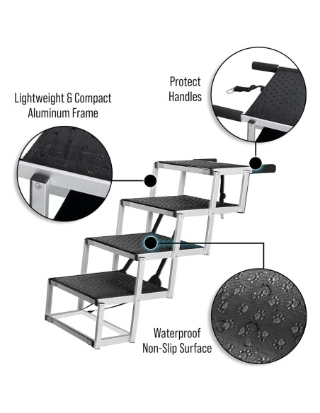 Escalera Plegable para Mascotas KOLBELL - Aluminio Antideslizante 68kg Escalera Plegable para Mascotas KOLBELL - Aluminio Antideslizante 68kg