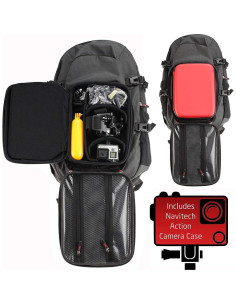 Mochila para cámara de acción Navitech con estuche rojo 2