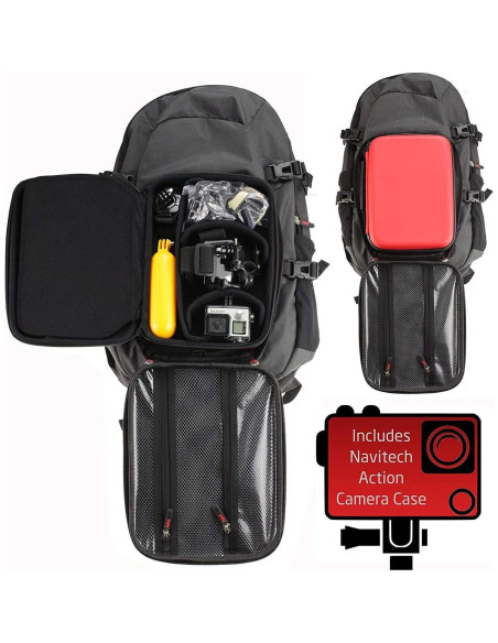 Mochila para cámara de acción Navitech con estuche rojo