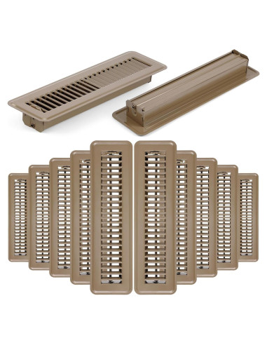 12 Cubiertas de Registro de Piso de Acero 2x30 cm Marrón