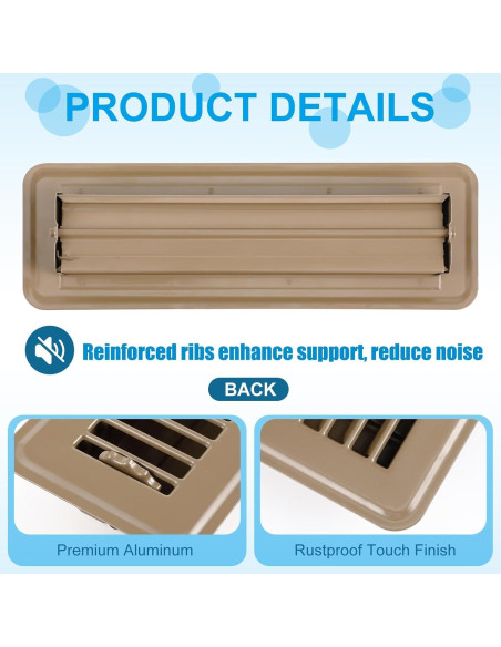 12 Cubiertas de Registro de Piso de Acero 2x30 cm Marrón