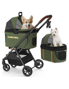 Carrito de Paseo PAWZIDEA 4 en 1 para Perros Pequeños y Medianos