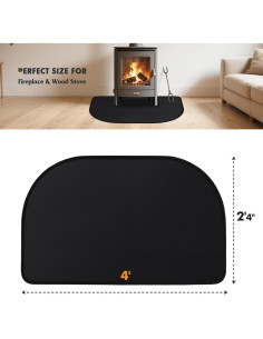 Alfombra Ignífuga para Chimenea TOHONFOO 0.71x1.22m Antideslizante 2