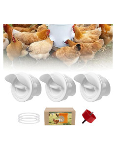 Kit de Comederos Automáticos para Gallinas TNDCKP 3 Puertos