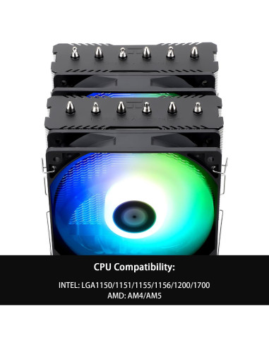 Enfriador de CPU Thermalright PA120 SE ARGB 6 Tubos Calor