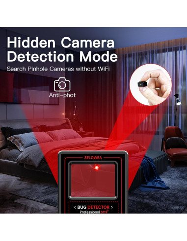 Detector de Cámaras Ocultas SELOWEA S119 - Portátil y Avanzado