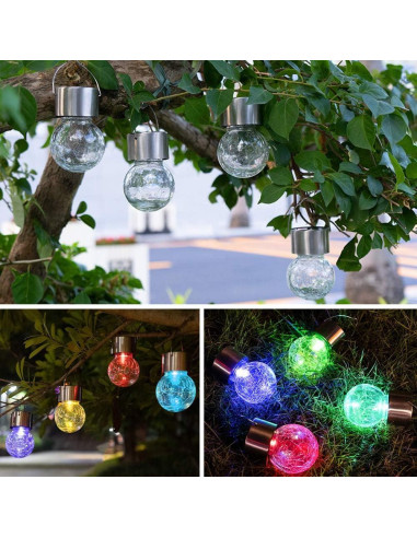 Luz LED Solar Colgante KIMI HOUSE Multicolor 12.8 cm