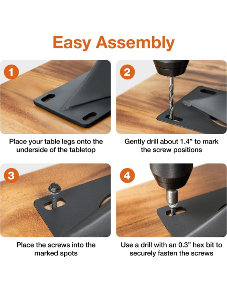 Patas de Mesa Curva Flowyline de Metal Negro 71.1 cm Ajustables