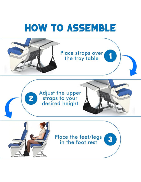 Hamaca para pies de avión Quinnsus ajustable 43-71 cm
