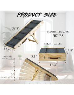 Rampa para Perros UMHUWOOD Plegable Antideslizante 49.5 cm 2