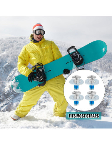Juego de Tornillos para Snowboard BOXOB 16 Piezas Acero Inoxidable