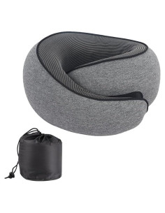 Almohada de Viaje VOTEUR para Cuello Espuma de Memoria Gris