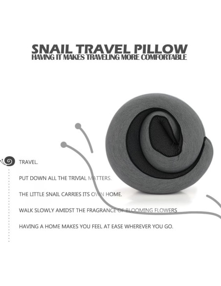 Almohada de Viaje VOTEUR para Cuello Espuma de Memoria Gris