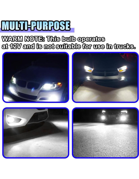 2 Bombillas LED H11 LHDOS Luz de Niebla 1500 Lumen 6500K