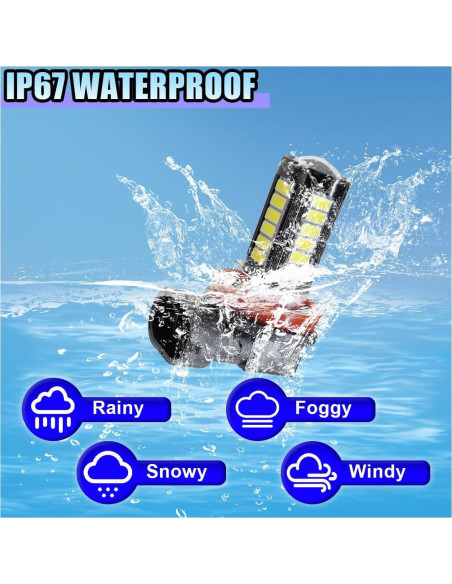 2 Bombillas LED H11 LHDOS Luz de Niebla 1500 Lumen 6500K