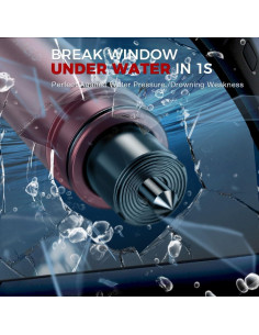 Herramienta de Escape de Emergencia EJU 2Pcs Martillo y Cortador 2