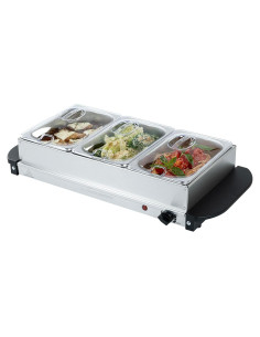 Calentador Eléctrico de Comida Restaurantware con 3 Sartenes