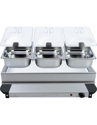 Calentador Eléctrico de Comida Restaurantware con 3 Sartenes