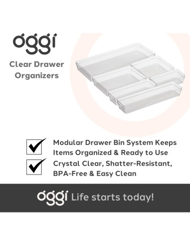 Organizador de Cajones Oggi Claro 31.75x7.62x6.35 cm Multiusos