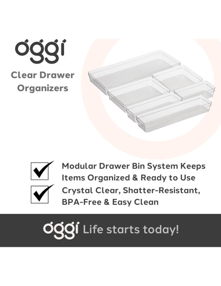 Organizador de Cajones Oggi Claro 31.75x7.62x6.35 cm Multiusos