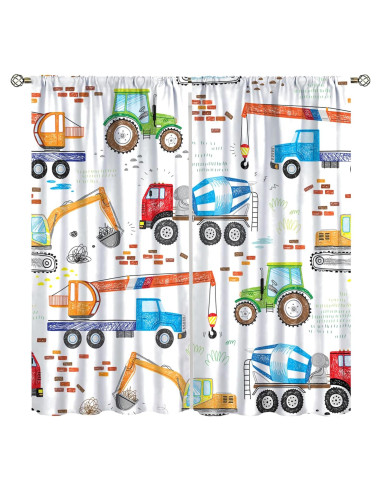 Cortinas Opacas VUMIVI para Niños Camiones 42x113 cm