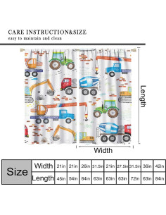 Cortinas Opacas VUMIVI para Niños Camiones 42x113 cm 2