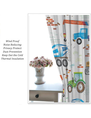 Cortinas Opacas VUMIVI para Niños Camiones 42x113 cm