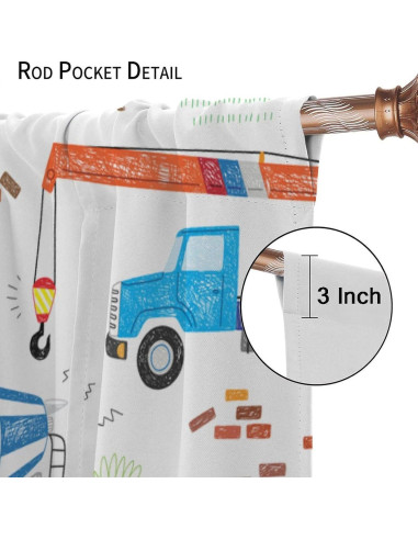 Cortinas Opacas VUMIVI para Niños Camiones 42x113 cm