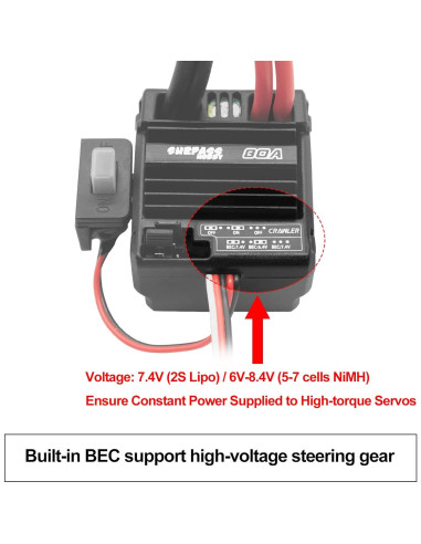 Motor 550 12T y ESC 80A OGRC para Camiones RC 1/10