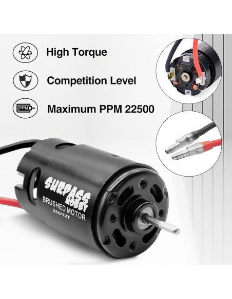 Motor 550 12T y ESC 80A OGRC para Camiones RC 1/10