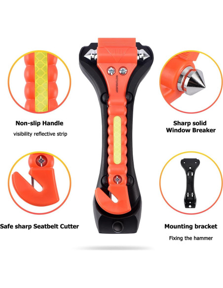 Juego de 2 Martillos de Seguridad MOTORBUDDY 835 para Auto