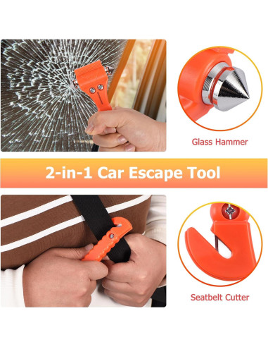 Juego de 2 Martillos de Seguridad MOTORBUDDY 835 para Auto