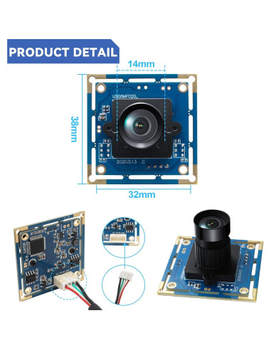 Módulo de Cámara USB 8MP ALPCAM Lente Sin Distorsión 75