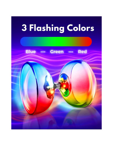 Diábolo LED Recargable Sporty Play Azul con Palos y Cuerda