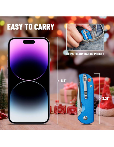 Cuchillo de Bolsillo CJRB Mica J1934 Plegable 5.99 cm Azul