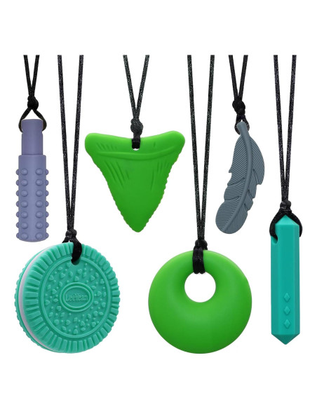 Collares Masticables Sensoriales LeeYean - Pack de 6 Silicona