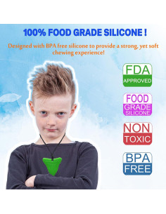 Collares Masticables Sensoriales LeeYean - Pack de 6 Silicona 2