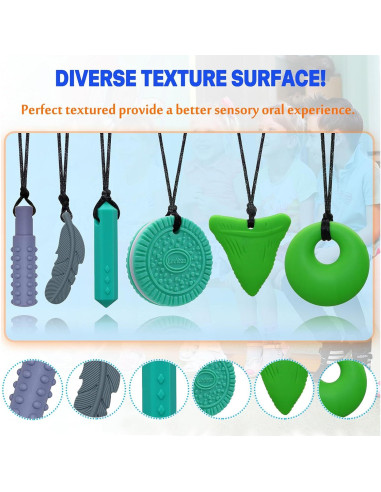 Collares Masticables Sensoriales LeeYean - Pack de 6 Silicona