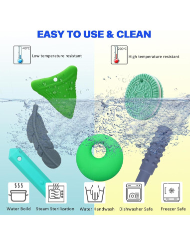 Collares Masticables Sensoriales LeeYean - Pack de 6 Silicona