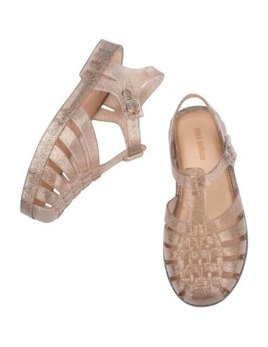 Sandalia de Gel Mini Melissa Posesión Niña 5 Beige Brillo