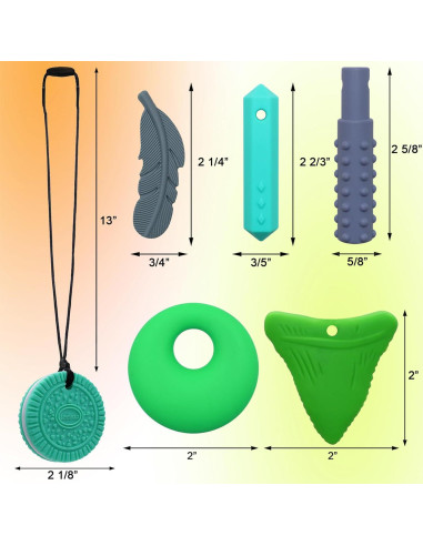 Collares Masticables Sensoriales LeeYean - Pack de 6 Silicona