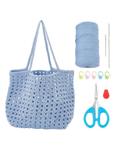 Kit de Crochet FREEBLOSS para Principiantes - Bolsa DIY Azul