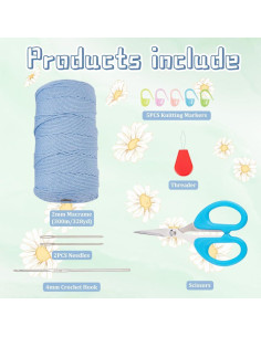 Kit de Crochet FREEBLOSS para Principiantes - Bolsa DIY Azul 2