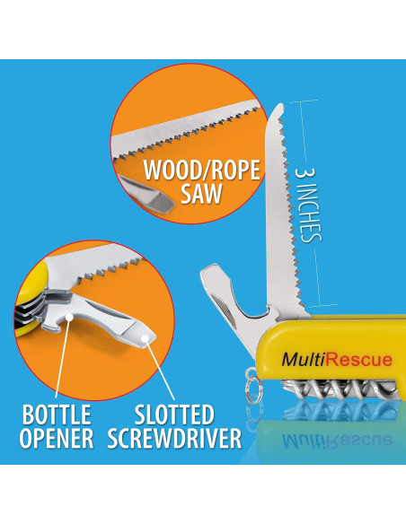 Herramienta de Rescate Maxam con Cuchillo, Rompe Cristales y Cortador