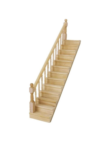 Escalera Miniatura de Madera Cutemini 1:12 Barandilla Izquierda